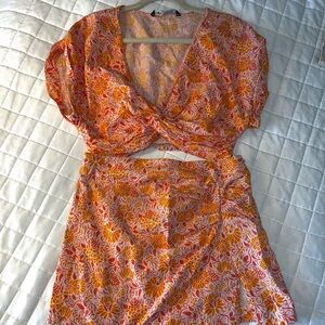 Zara orange and pink set